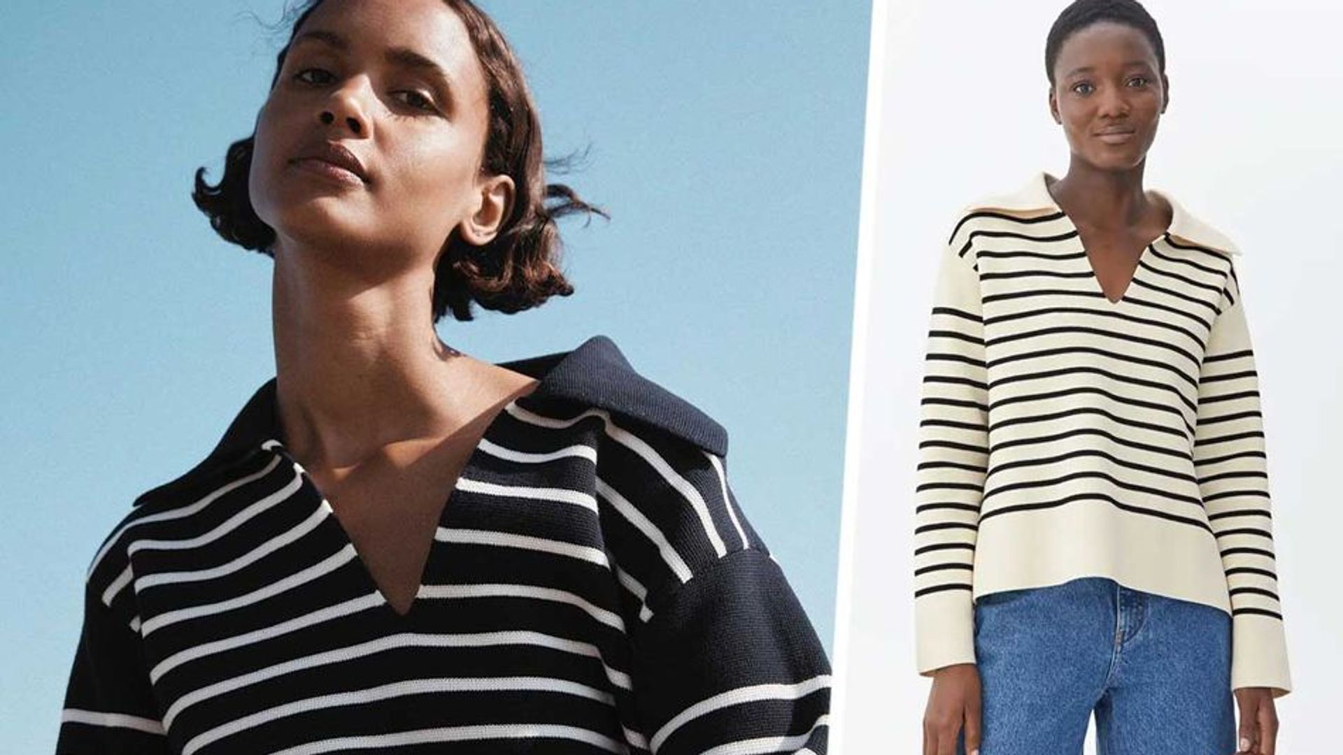 The collared striped sweater is trending right now - shop our