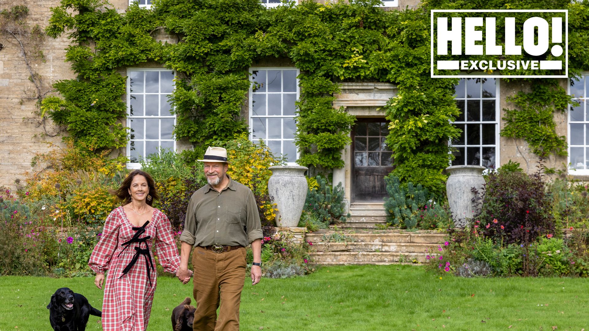 Nicola and James Reed posing outside Wiltshire home