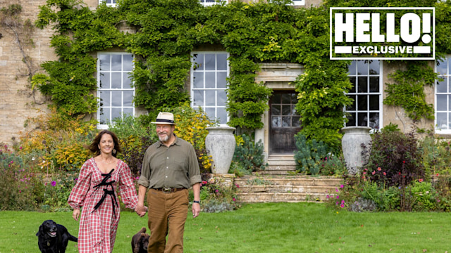 Nicola and James Reed posing outside Wiltshire home 