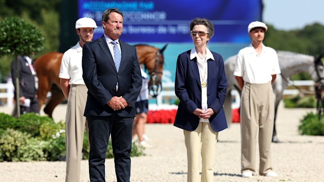 Princess Anne presents gold medals at Paris Olympics