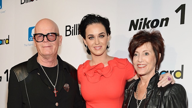 Keith Hudson, singer Katy Perry, and Mary Hudson attend the 2012 Billboard Women In Music Luncheon at Capitale on November 30, 2012 in New York City