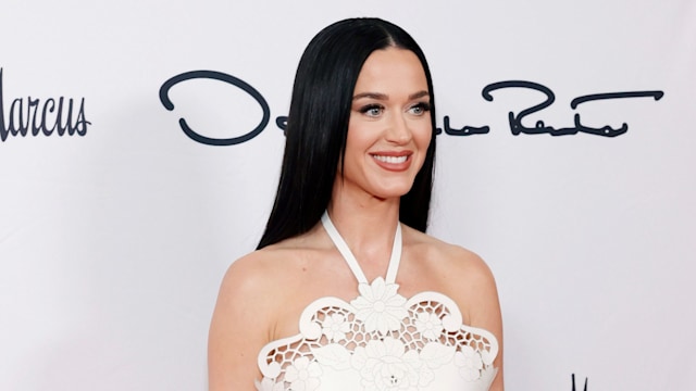 Katy Perry on the red carpet in a white dress