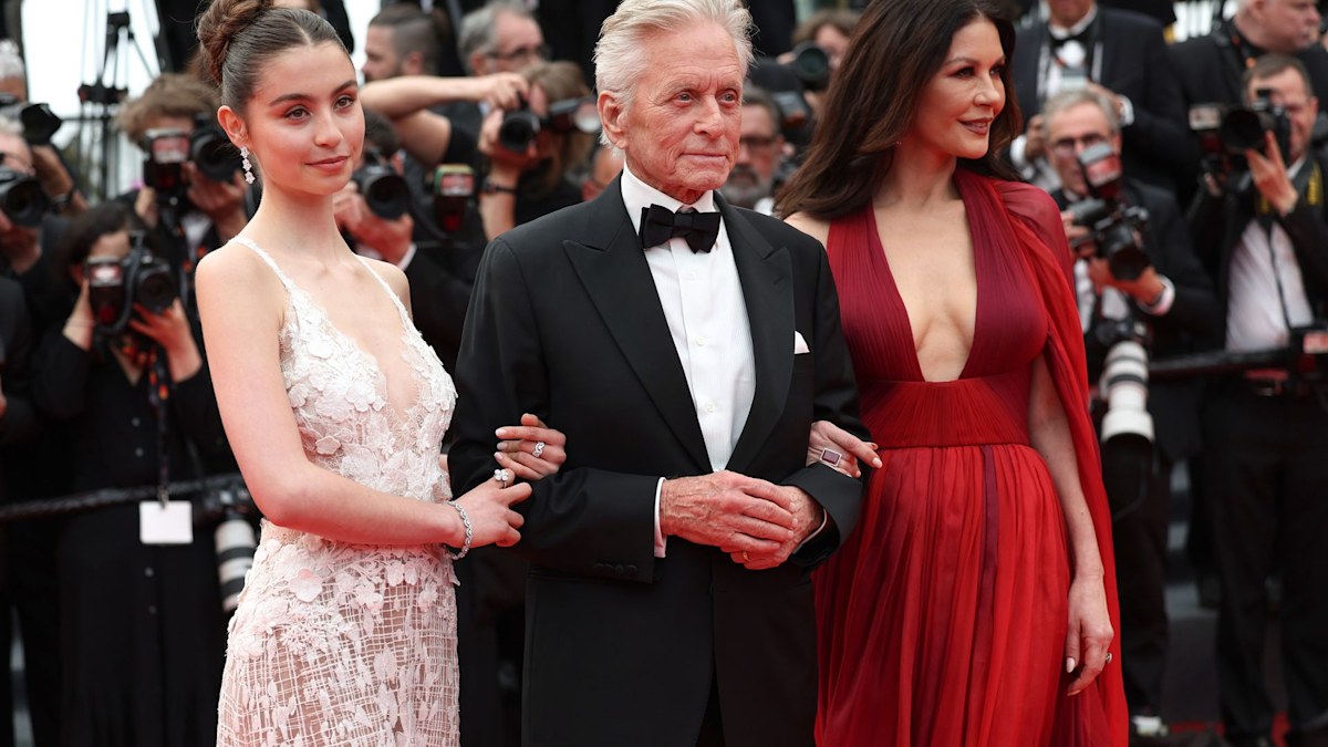 Catherine Zeta-Jones' daughter Carys stuns in plunging black dress