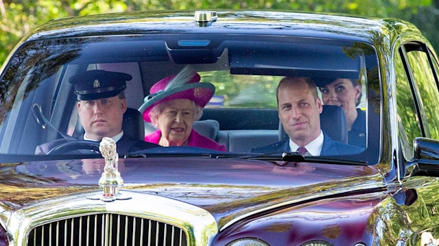 the queen prince william kate middleton in car