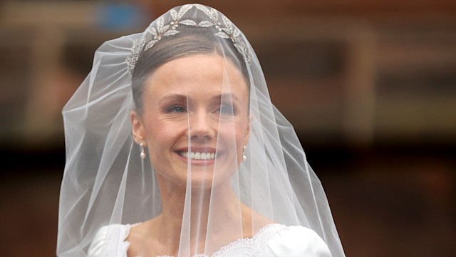 Olivia Henson arrives for her wedding to Hugh Grosvenor, Duke of Westminster at Chester Cathedral