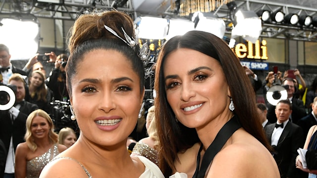 Salma Hayek and  Penélope Cruz attend the 92nd Annual Academy Awards on February 09, 2020 in Hollywood, California