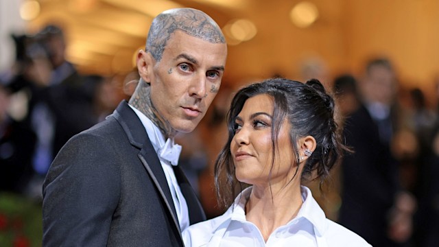 Travis Barker and Kourtney Kardashian attend The 2022 Met Gala 