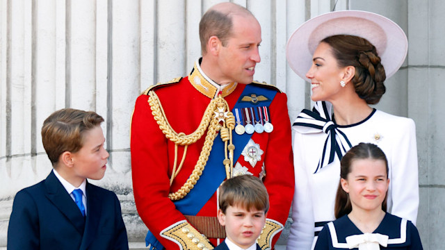 William and Kate smile at each other at Trooping The Colour 2024