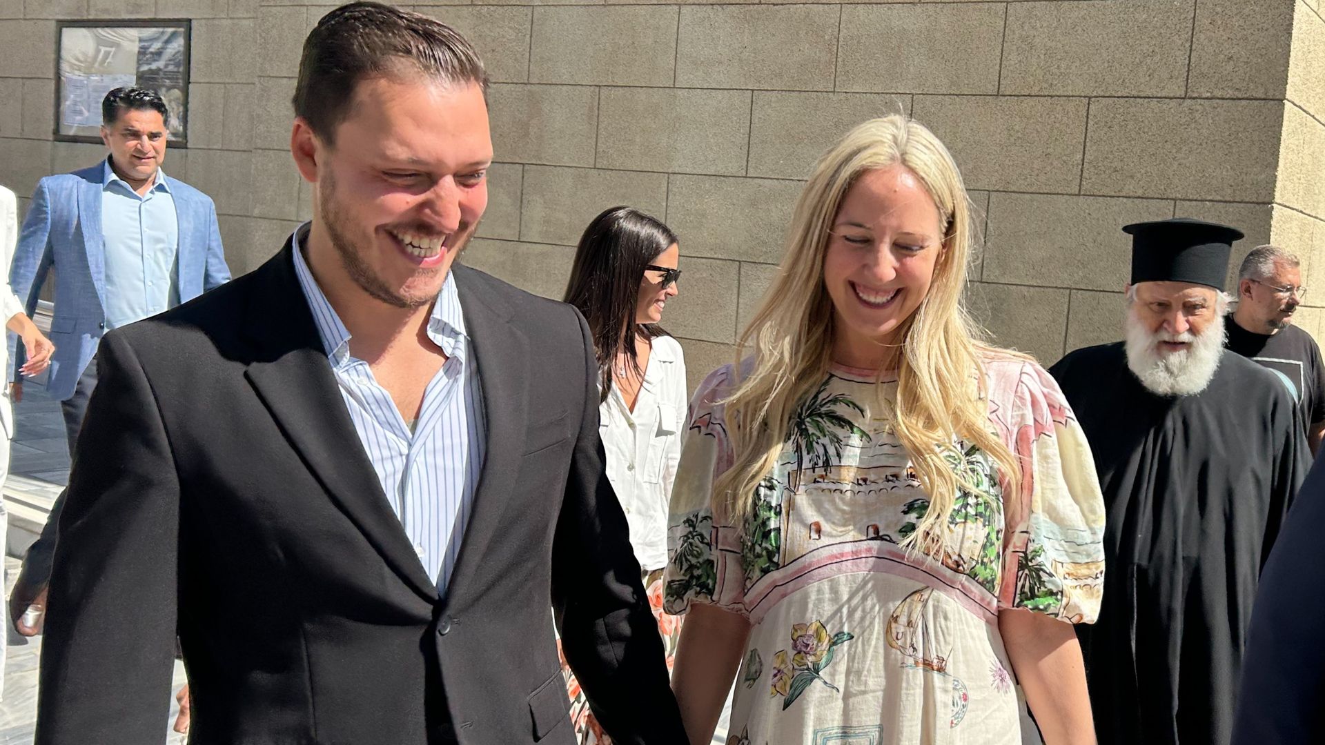 Princess Theodora and Matthew Kumar are all smiles as they attend final wedding rehearsal