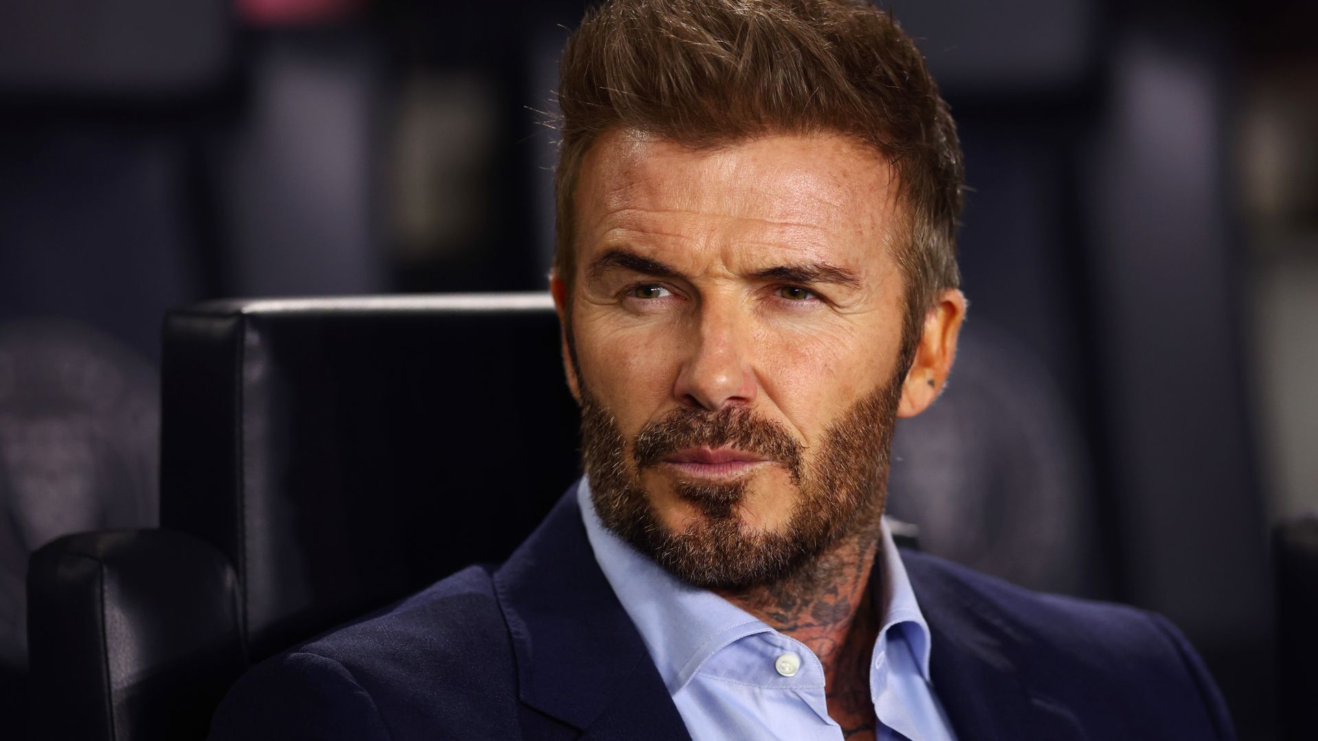 David Beckham, co-owner of Inter Miami CF, looks on prior to the CONCACAF Champions Cup 2025 Quarter-final second leg match between Inter Miami CF and Los Angeles Football Club 