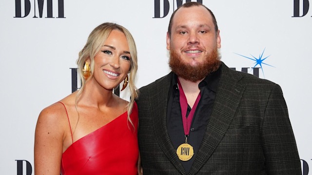 luke combs posing for photo with wife nicole
