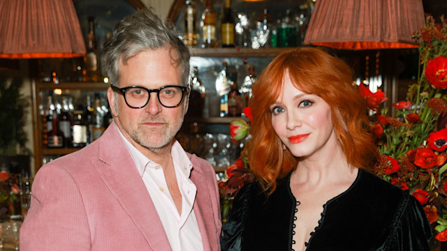 George Bianchini and Christina Hendricks attend the Warner Bros. post BAFTA celebration at Kettner's Townhouse on February 19, 2023 in London, England