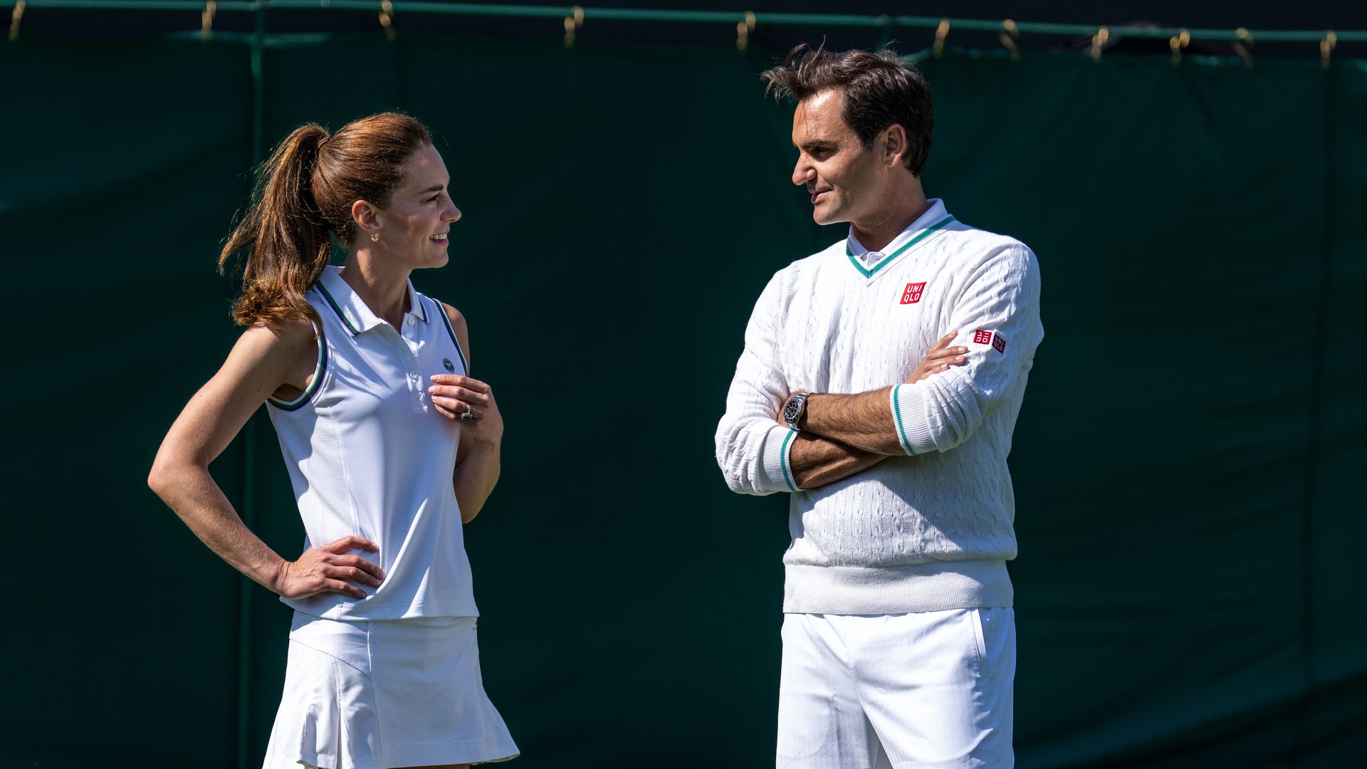 Princess Kate and Roger Federer at wimbledon