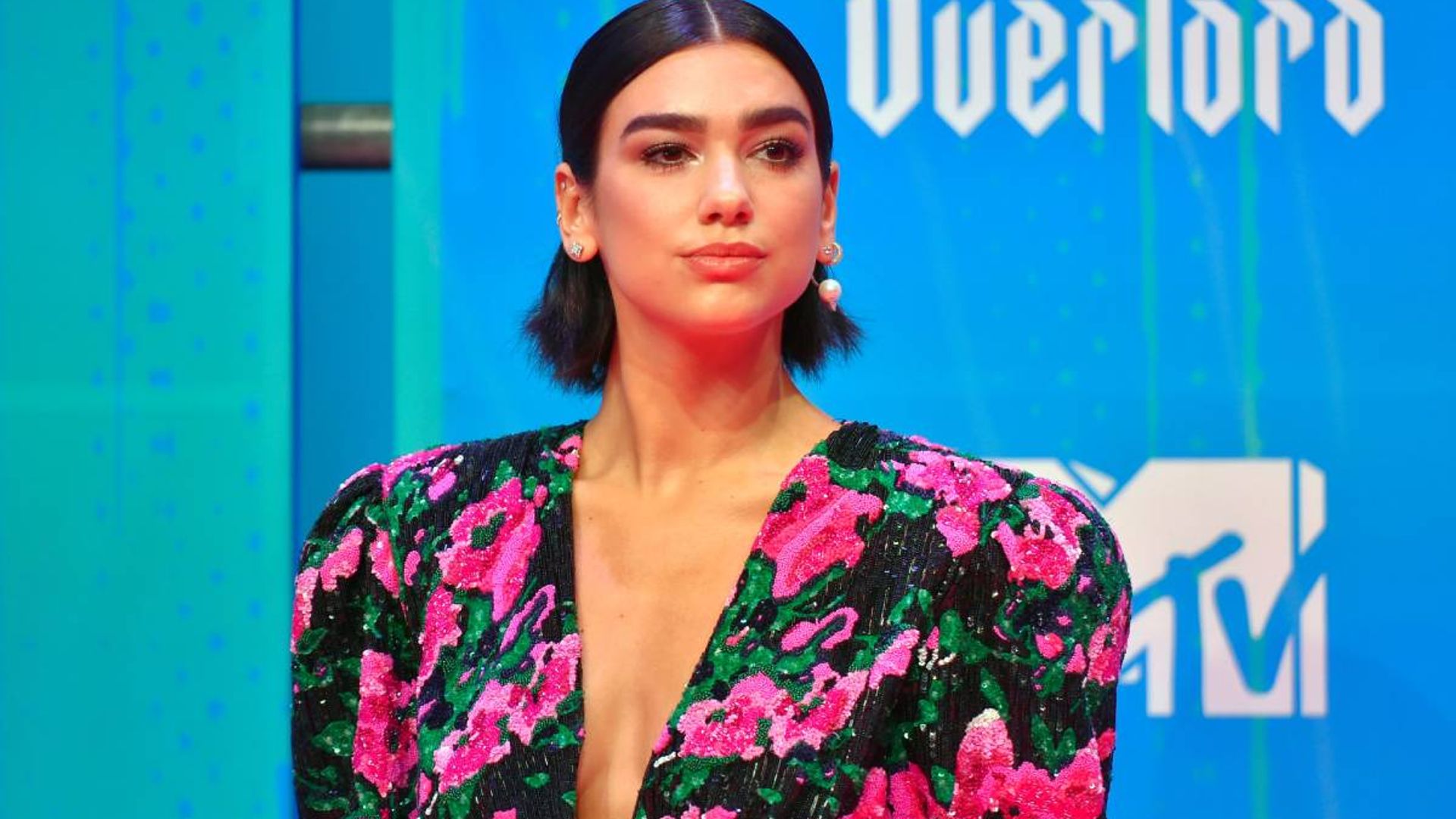 dua lipa printed dress