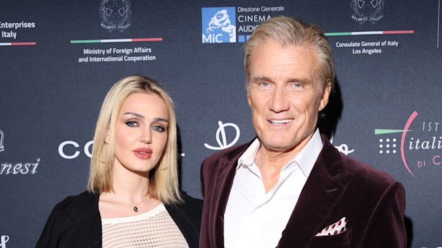 Emma Krokdal and Dolph Lundgren attends the 8th Filming Italy 2023 Festival on March 03, 2023 in Los Angeles, California