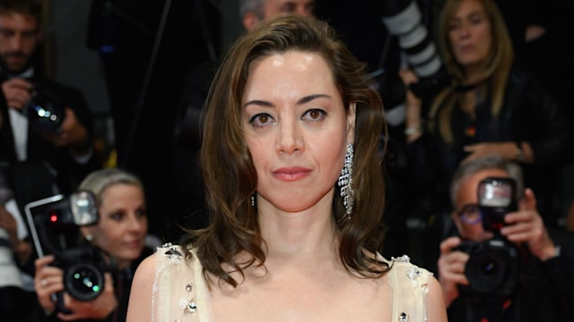 aubrey plaza in beaded dress cannes red carpet