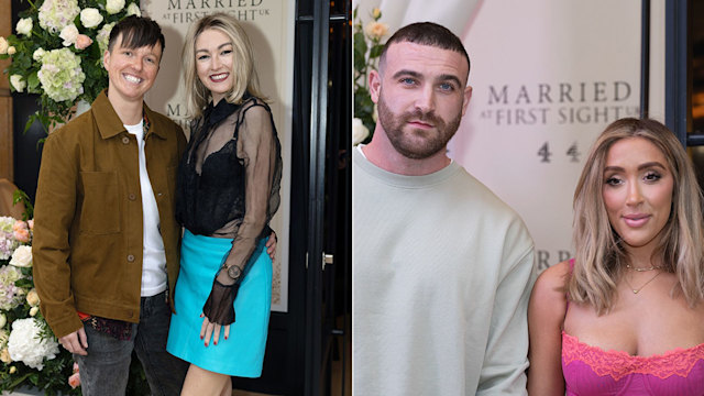 Split image of Zoe and Jenna and Matt and Shona from Married at First Sight UK