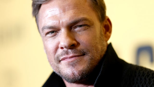 Alan Ritchson handsome black sweater 