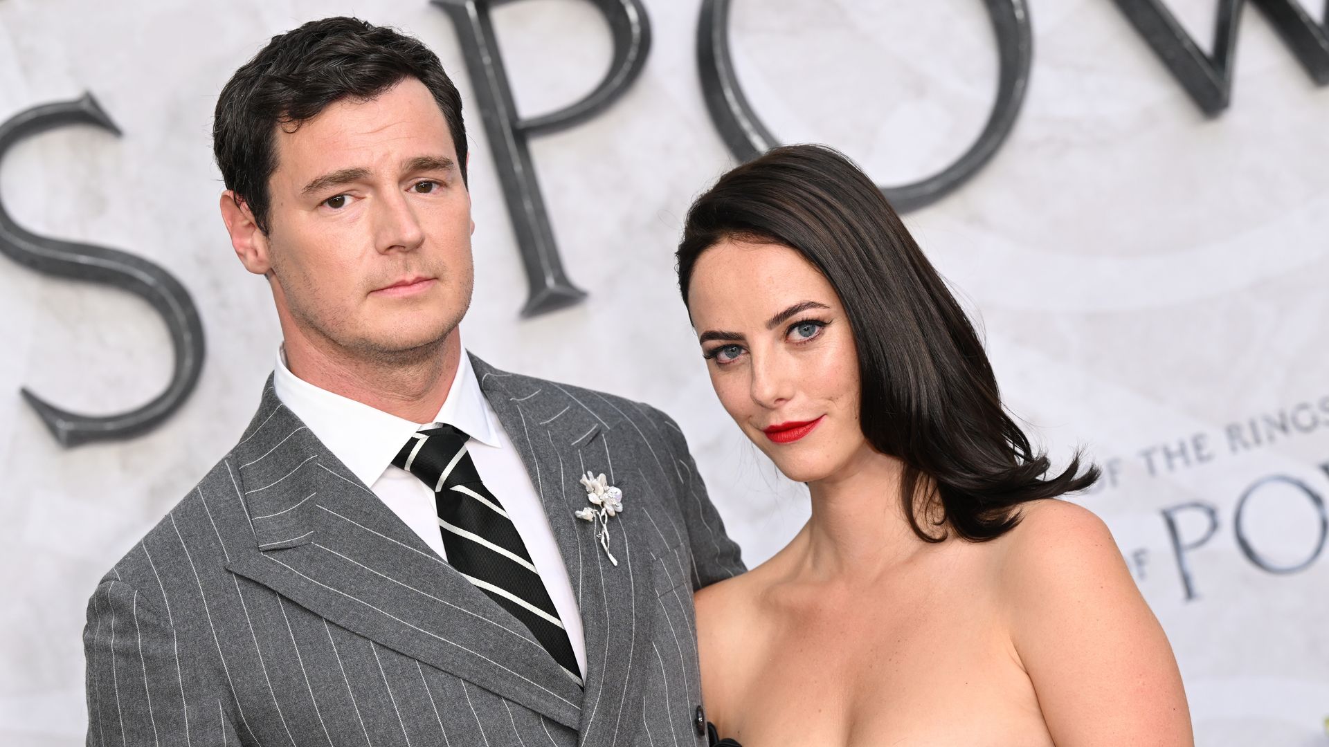 Benjamin Walker and Kaya Scodelario attend "The Lord of the Rings: The Rings of Power" World Premiere at Odeon Luxe Leicester Square on August 30, 2022 in London, England