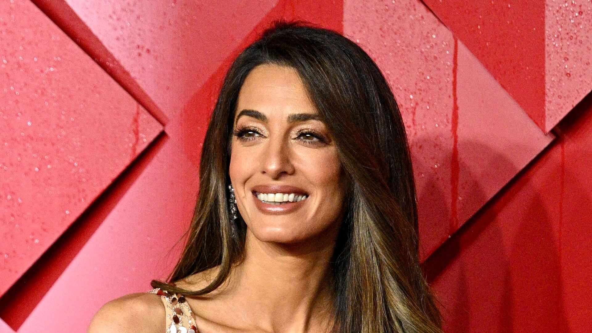 amal clooney gold dress