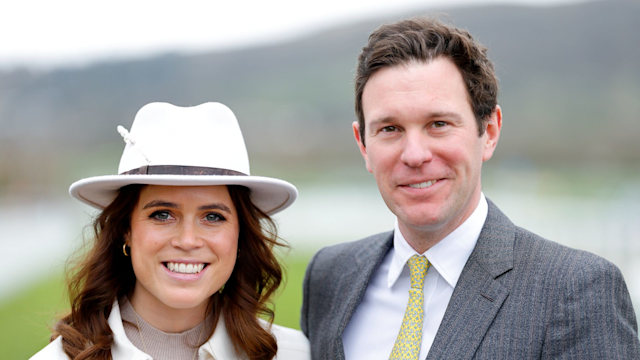 Eugenie and Jack smiling at Cheltenham Festival