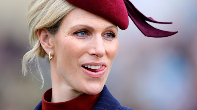 Zara Tindall attends day 2 'Style Wednesday' of the Cheltenham Festival at Cheltenham Racecourse on March 13, 2024 in Cheltenham, England. This year organisers at the Cheltenham Festival have decided to re-style the traditional Ladies Day Meet calling it Style Wednesday. 