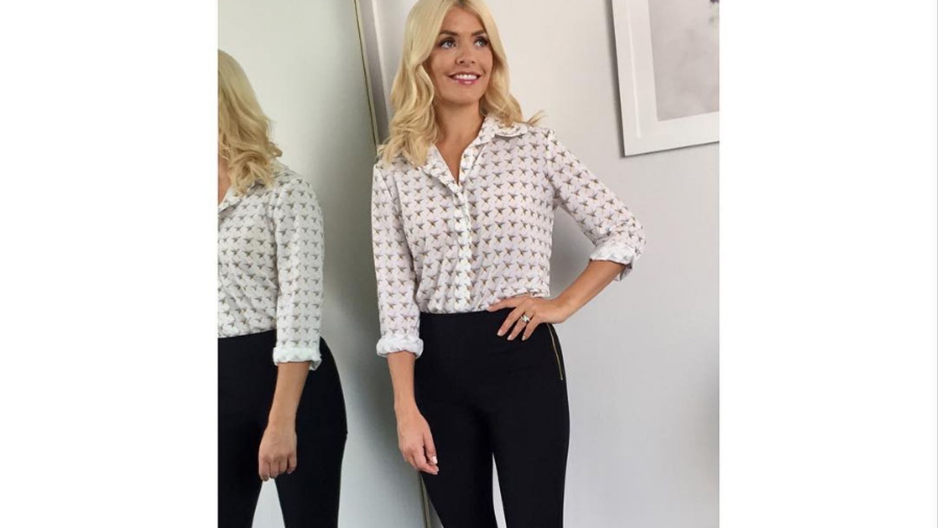 Holly Willoughby looks incredible in a £65 star-print blouse and skinny ...