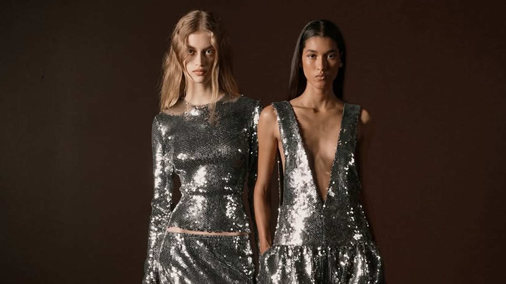 models in sequin dresses by 16Arlington