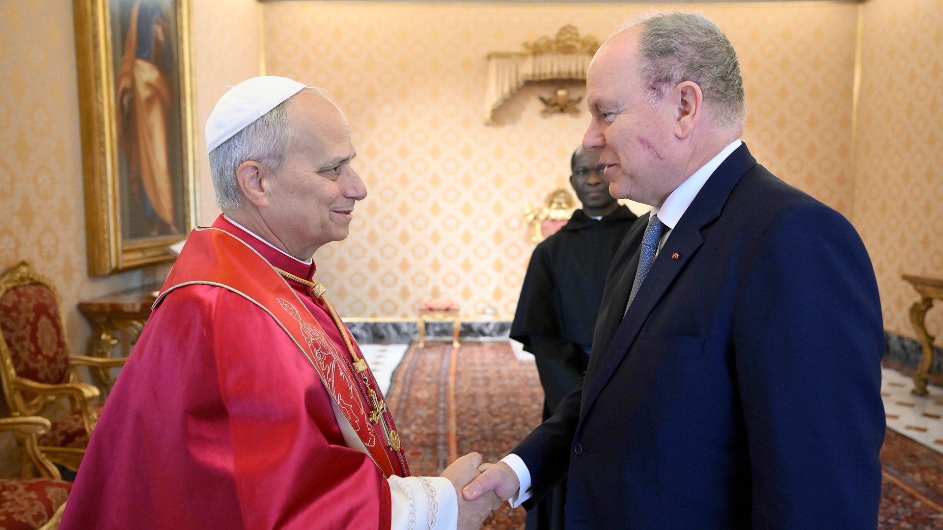 Prince Albert sports facial scar as he makes first appearance since 'short' medical procedure