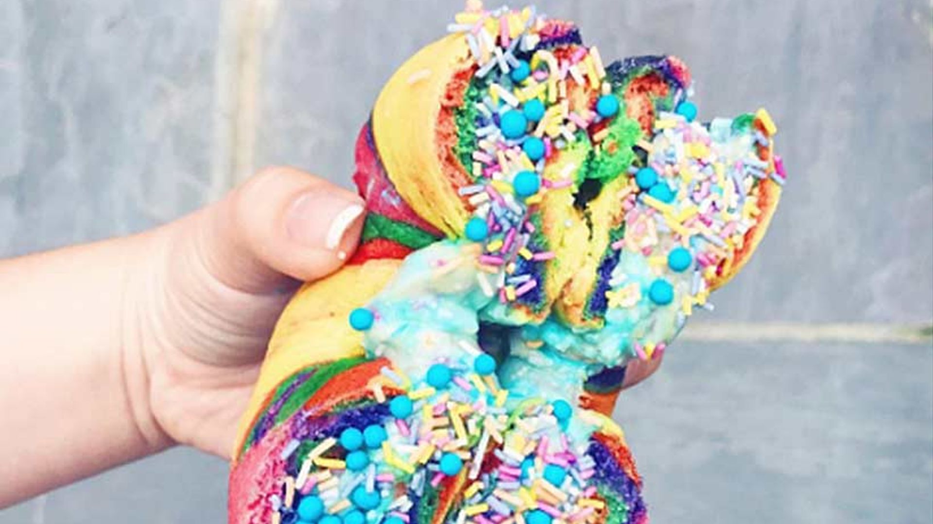 Tanya Burr rainbow bagels