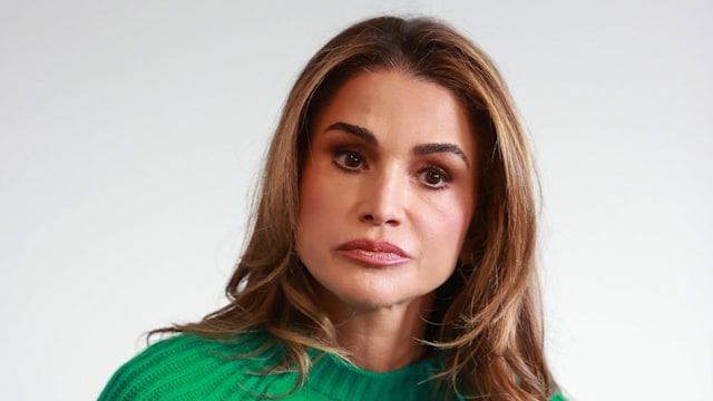 Queen Rania of Jordan during her visit to the Conway Education Centre at Conway Mill in Belfast