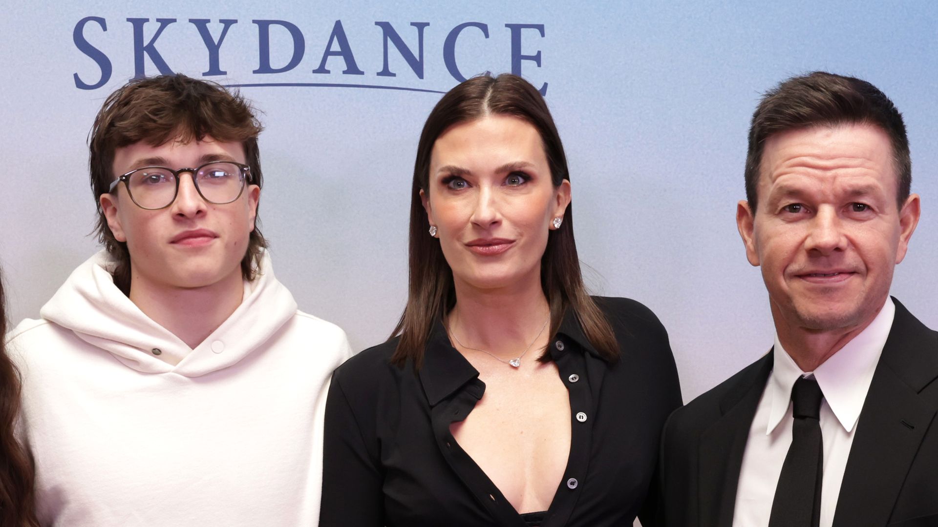 Sunni Gaines, Michael Wahlberg, Rhea Durham and Mark Wahlberg attend the World Premiere of Apple Original Film's "The Family Plan" at The Chelsea at The Cosmopolitan of Las Vegas on December 13, 2023 in Las Vegas, Nevada. "The Family Plan" premieres globally on Apple TV+ on Friday, December 15, 2023