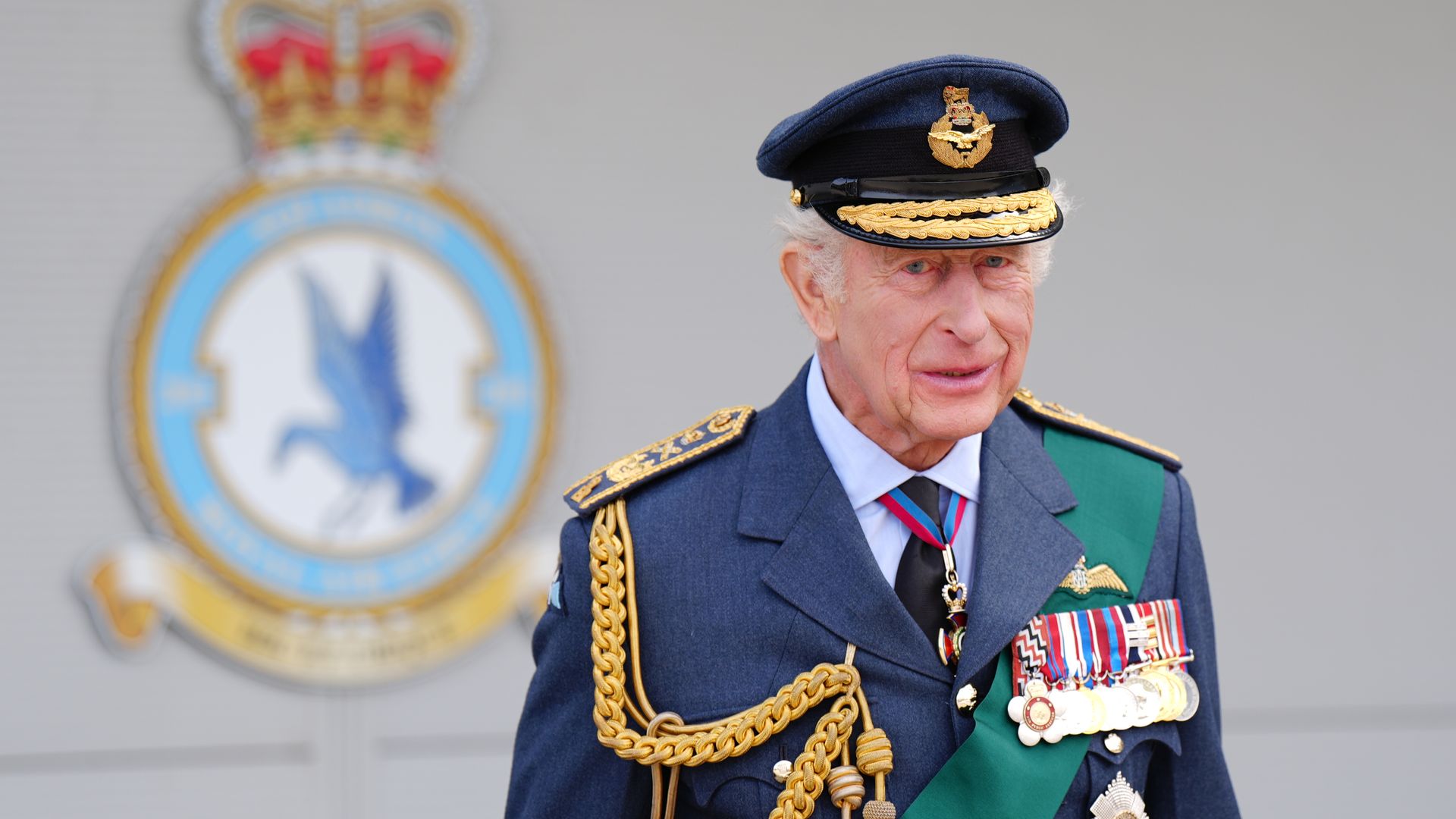 King Charles in uniform at RAF Lossiemouth