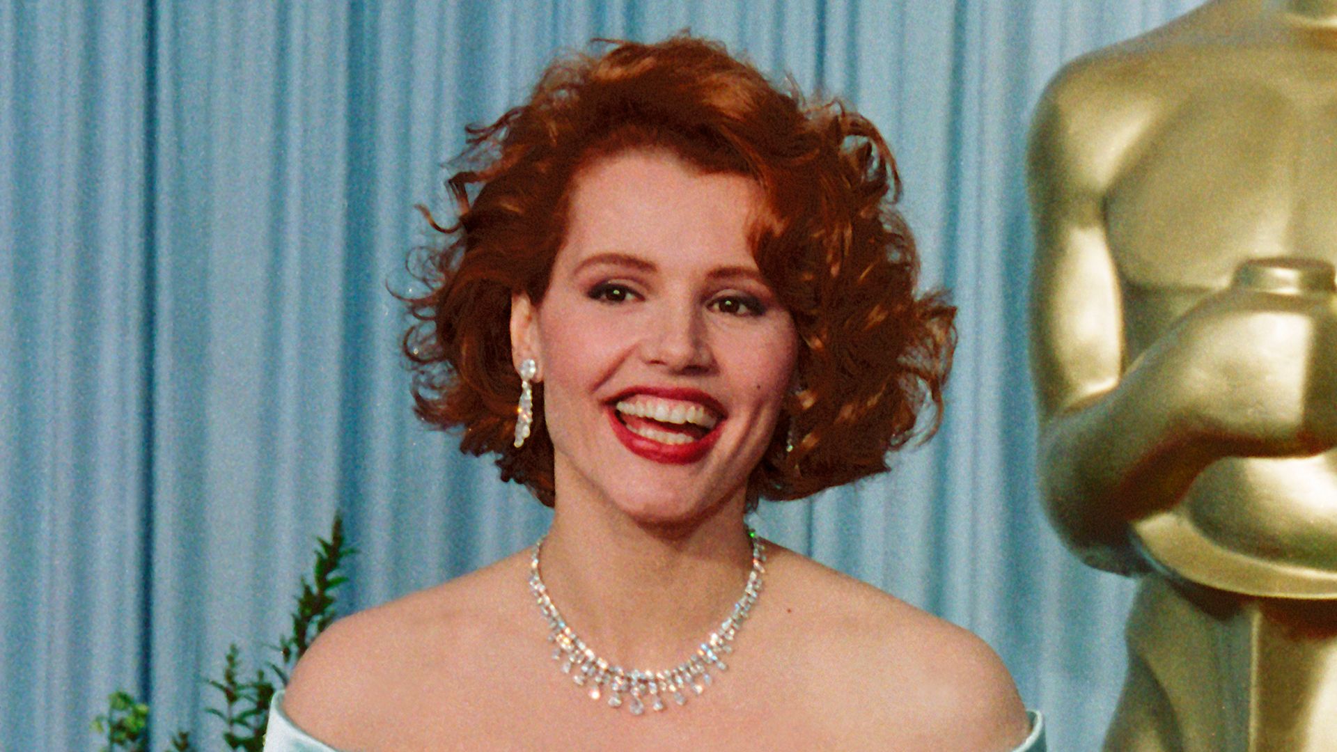 geena davis oscars blue dress