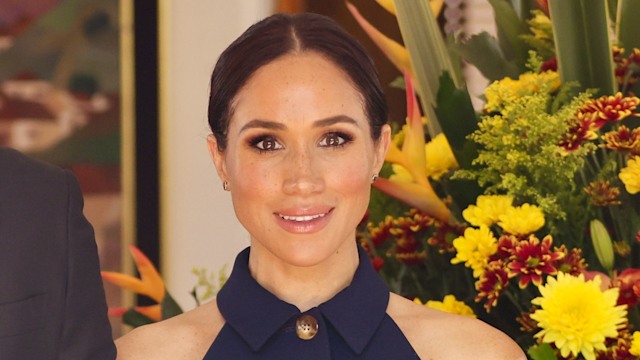  In this handout photo provided by the Colombian Vice President's Office, Prince Harry, Duke of Sussex (L) and Meghan, Duchess of Sussex (2nd L) are welcomed to Colombia by Vice President Francia MÃ¡rquez and her husband Yerney Pinillo at her official residence on August 15, 2024 in Bogota, Colombia. Prince Harry, Duke of Sussex and Meghan, Duchess of Sussex are undertaking a four-day visit to Colombia. (Photo by Colombian Vice President's Office via Getty Images)