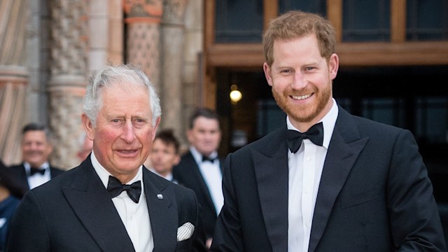 King Charles and Prince Harry before he left to America