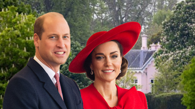 prince william and kate middleton superimposed in front of adelaide cottage