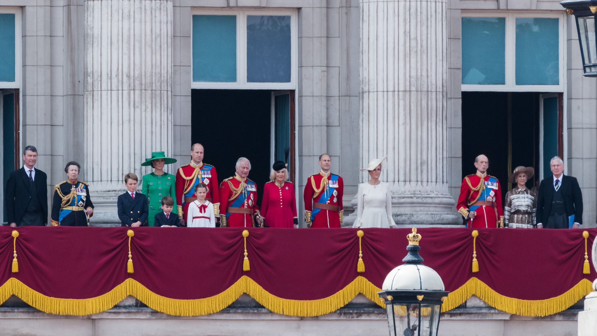 Only working royals accompanied the monarch on the balcony