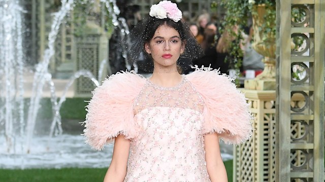 PARIS, FRANCE - JANUARY 23:  Kaia Gerber walks the runway during the Chanel Haute Couture Spring Summer 2018 show as part of Paris Fashion Week on January 23, 2018 in Paris, France.  (Photo by Dominique Charriau/WireImage)