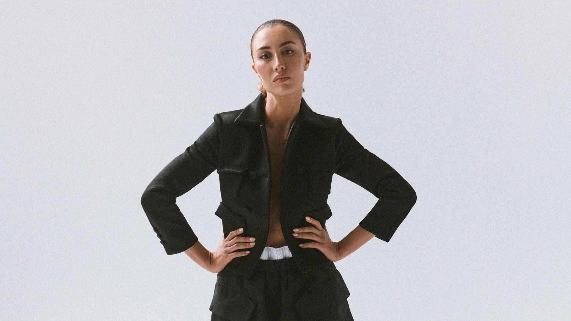 Jacket, Skirt, White Cotton Basque: Numero Ventuno, POA

Shoes: Charles & Keith, £95