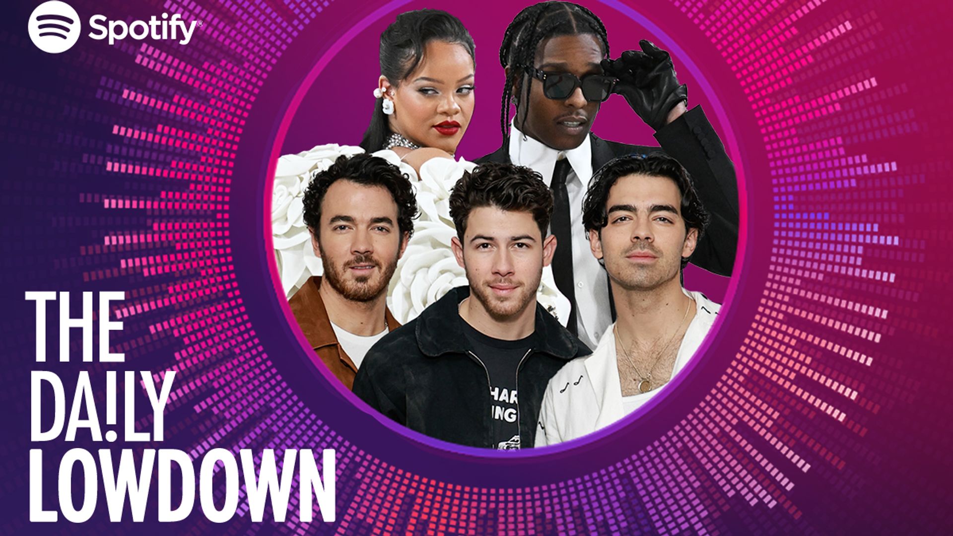 The Jonas Brothers, Rihanna, ASAP Rocky in Daily Lowdown logo