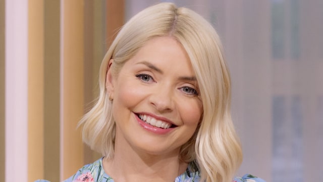 holly willougby in blue floral dress on this morning 