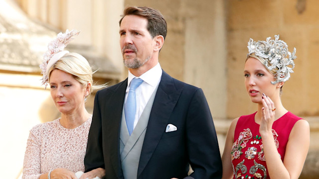 Crown Princess Marie-Chantal walking with Crown Prince Pavlos and Princess Olympia