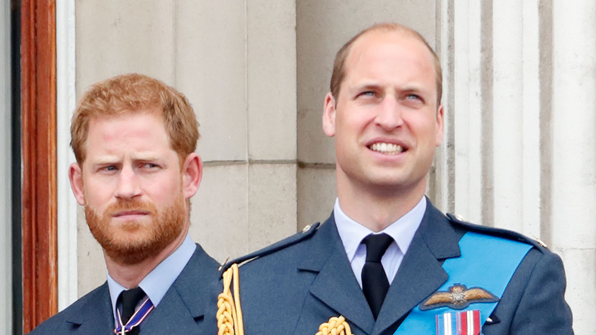 Prince Harry and Prince William watch flypast