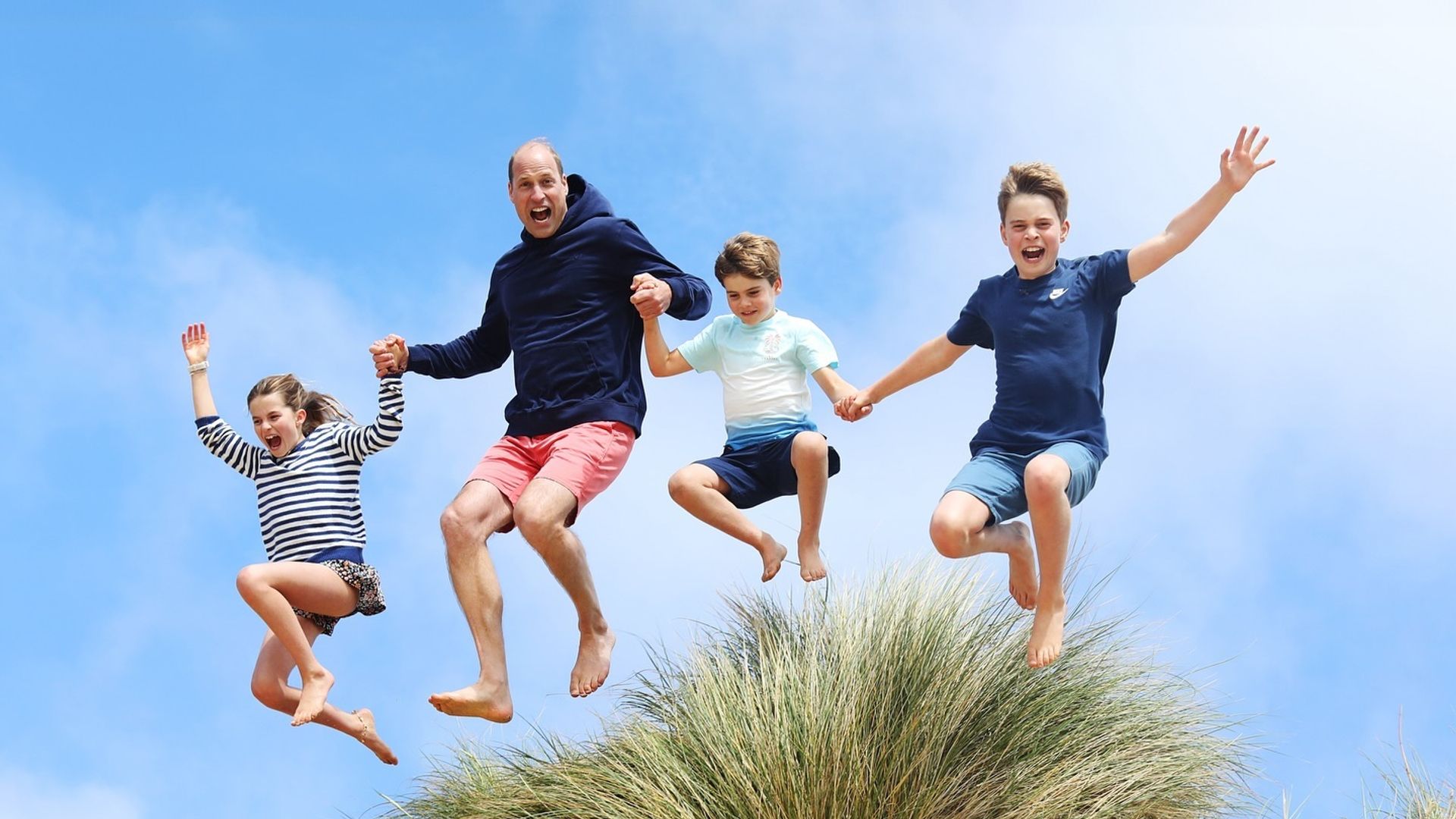 Kate Middleton shares most fun beach photo of her children yet to mark Prince William's 42nd birthday | HELLO!