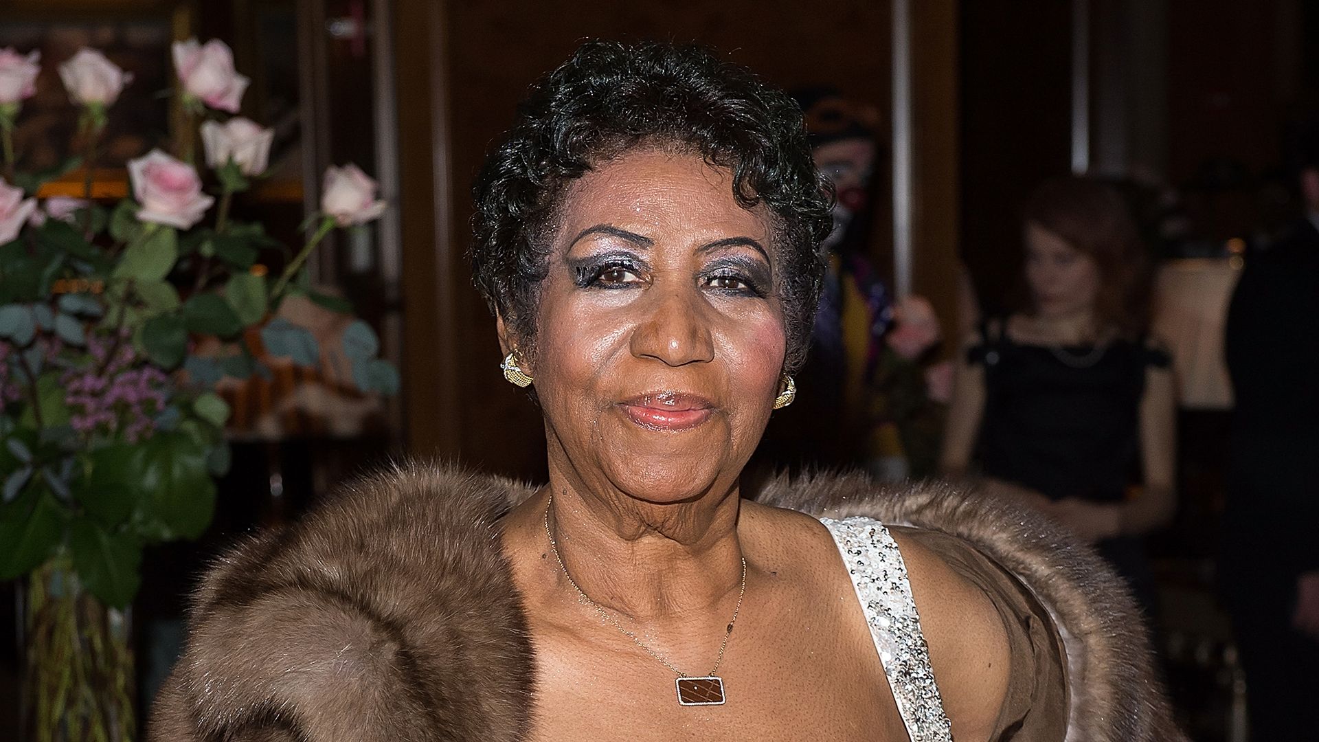 Aretha Franklin attends her birthday celebration at the Ritz Carlton Hotel on March 22, 2015 in New York City