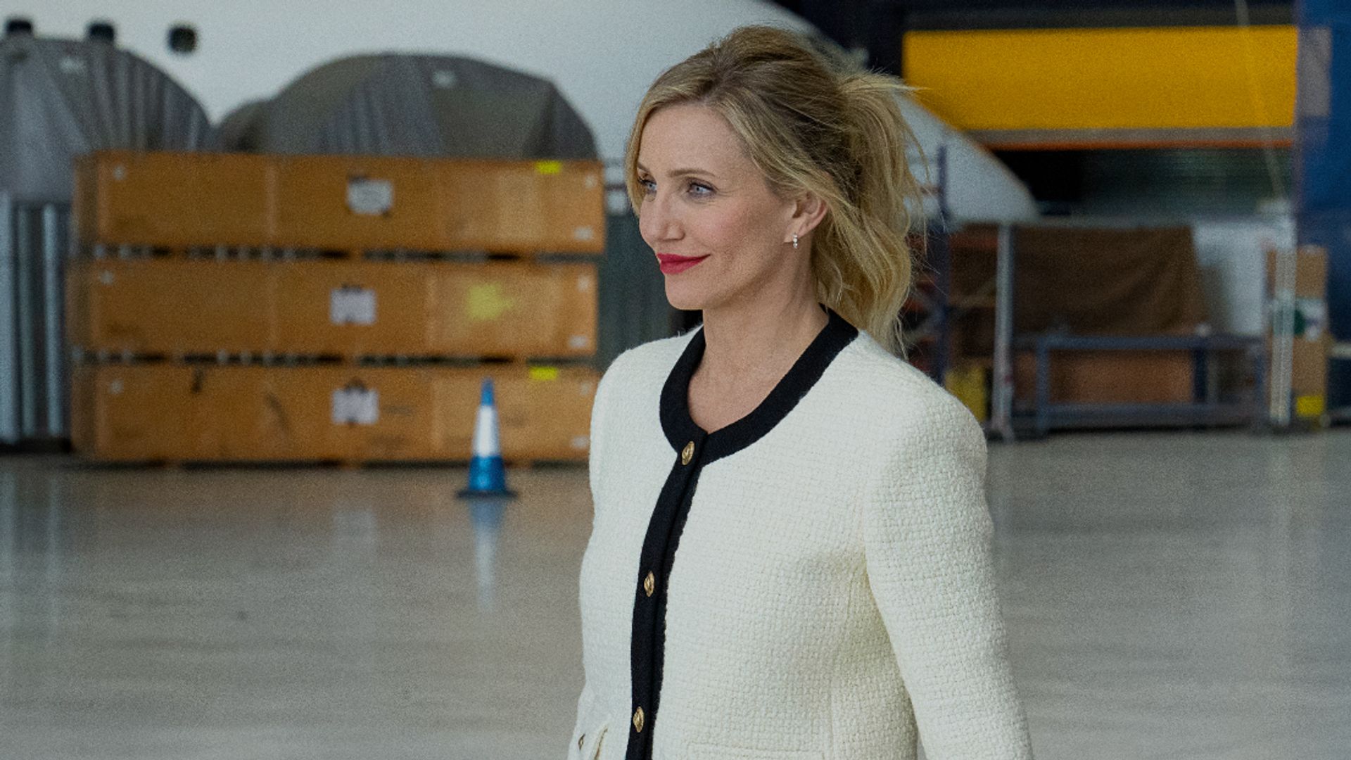 Cameron Diaz’s outfits in her Netflix movie Back In Action – shop her cool jackets & THAT black jumpsuit