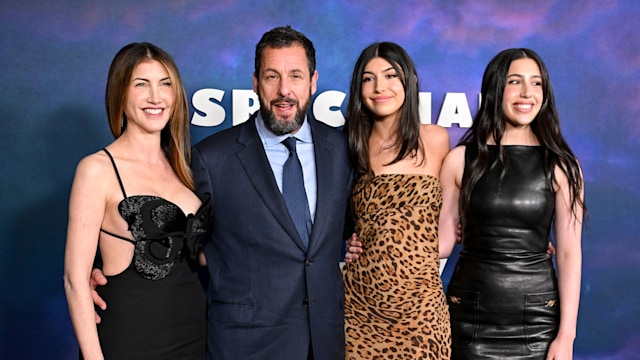 Jackie Sandler, Adam Sandler, Sunny Sandler and Sadie Sandler at the premiere of "Spaceman" held at The Egyptian Theatre Hollywood on February 26, 2024 in Los Angeles, California.