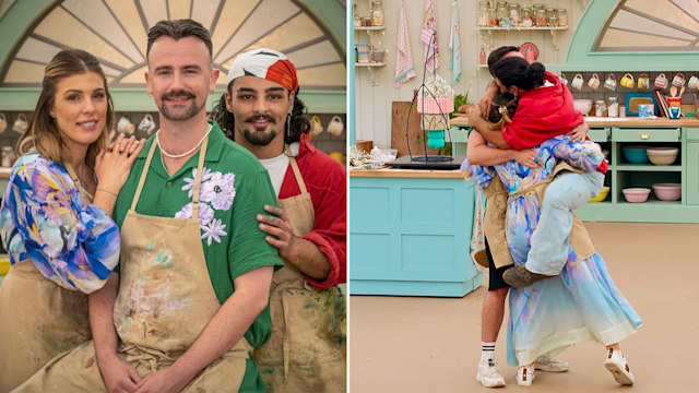 Georgie Grasso, Christiaan de Vries and Dylan Bachelet in the GBBO final