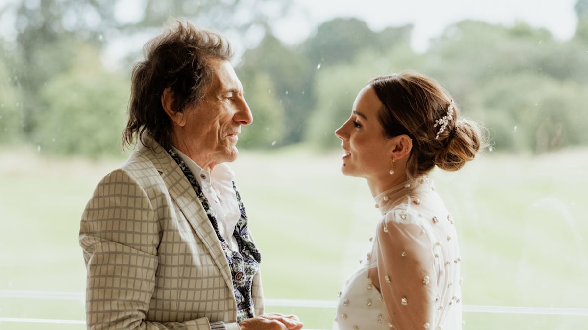 Faye Harris’ sentimental wedding moment with father-in-law Ronnie Wood caught on camera